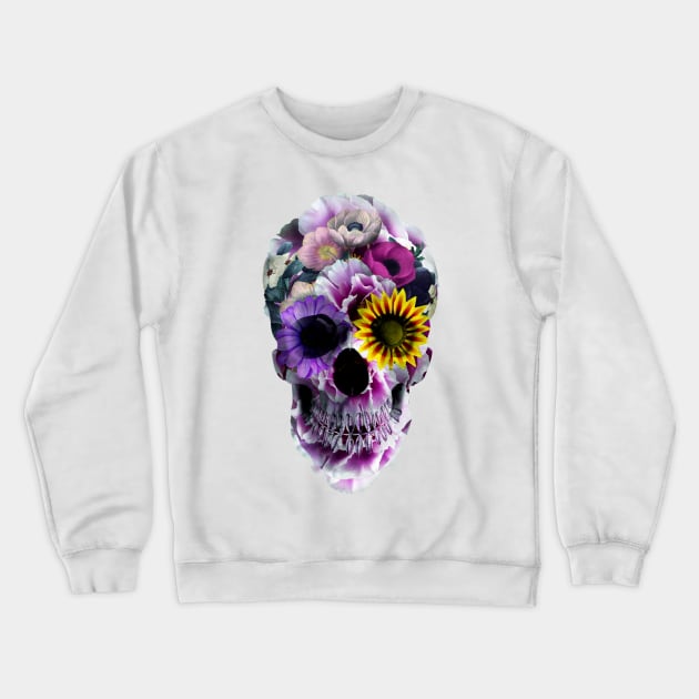 Floral Skull Crewneck Sweatshirt by rizapeker
